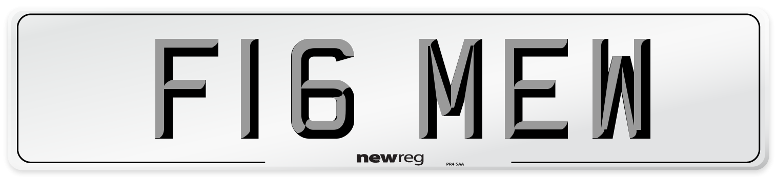 F16 MEW Number Plate from New Reg